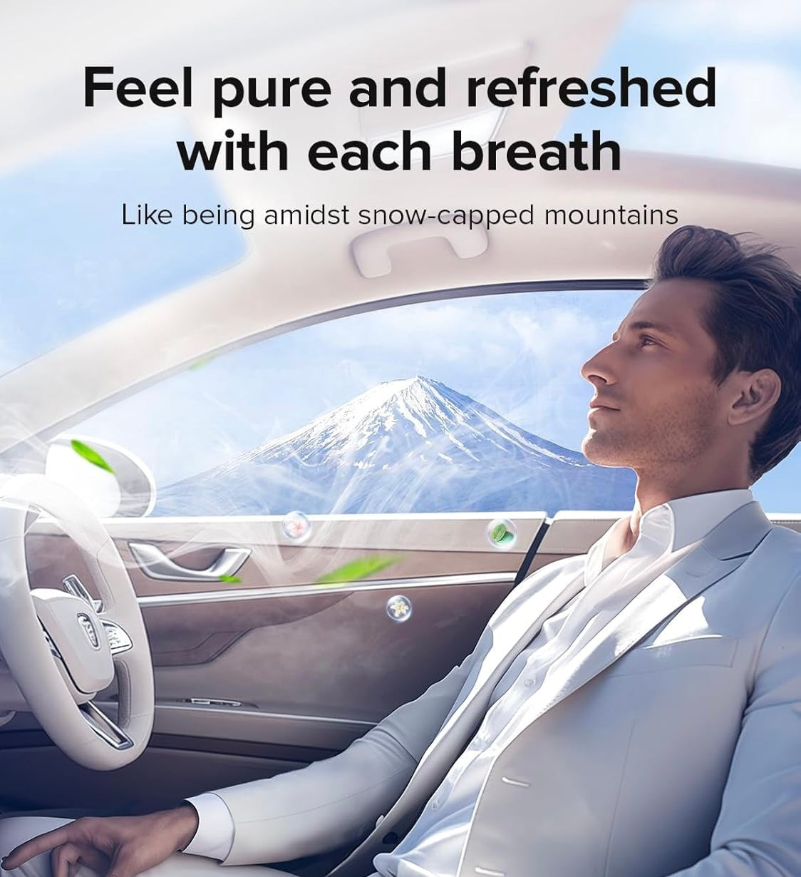 Volcano Car Diffuser – Smart Aroma Air Freshener with LED Ambient Light & Adjustable Mist