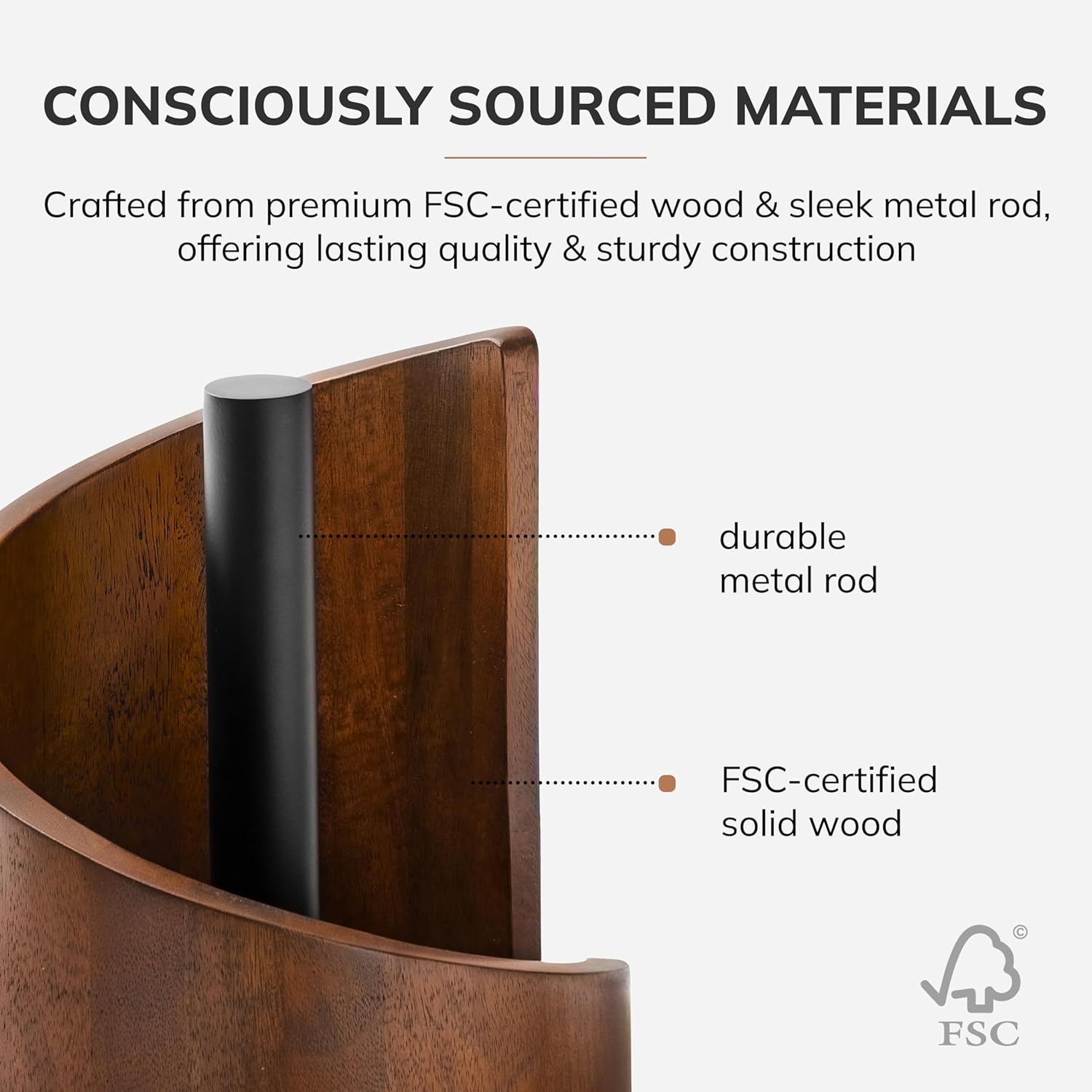Premium Wooden Paper Towel Holder – Modern Countertop Stand for Jumbo Rolls
