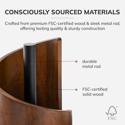 Premium Wooden Paper Towel Holder – Modern Countertop Stand for Jumbo Rolls