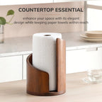 Premium Wooden Paper Towel Holder – Modern Countertop Stand for Jumbo Rolls