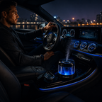 Volcano Car Diffuser – Smart Aroma Air Freshener with LED Ambient Light & Adjustable Mist